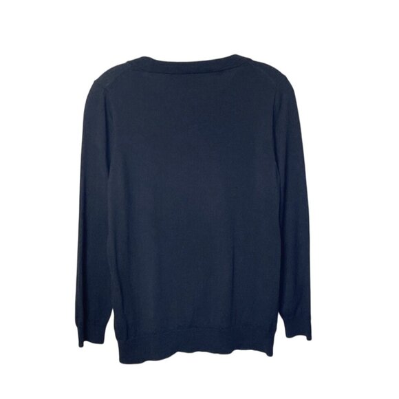 J.Crew Women's Black Merino Wool Crewneck Pullover Lightweight Sweater Size L - Picture 2 of 5